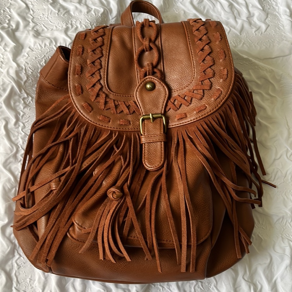 NWT Faux Leather Brown Bag